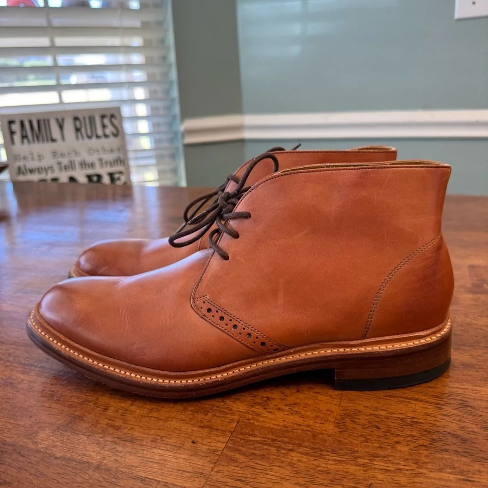 Stacy Adams Maxwell Tan Leather Chukka Boots size 10.5 brown